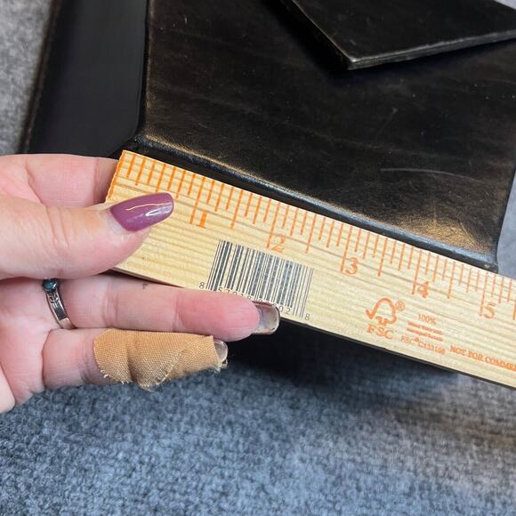 Leather Snakeskin Art Bag Black Geometrical Design Adjustable Handcrafted Rare - Picture 7 of 12